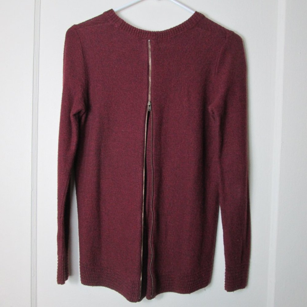 MADEWELL Backzip Pullover Sweater Merlot xs - Picture 8 of 9